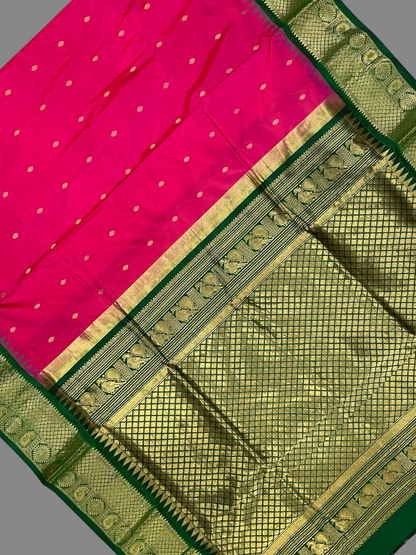 Rani Pink Pure Silk Saree | Diwali Exclusive