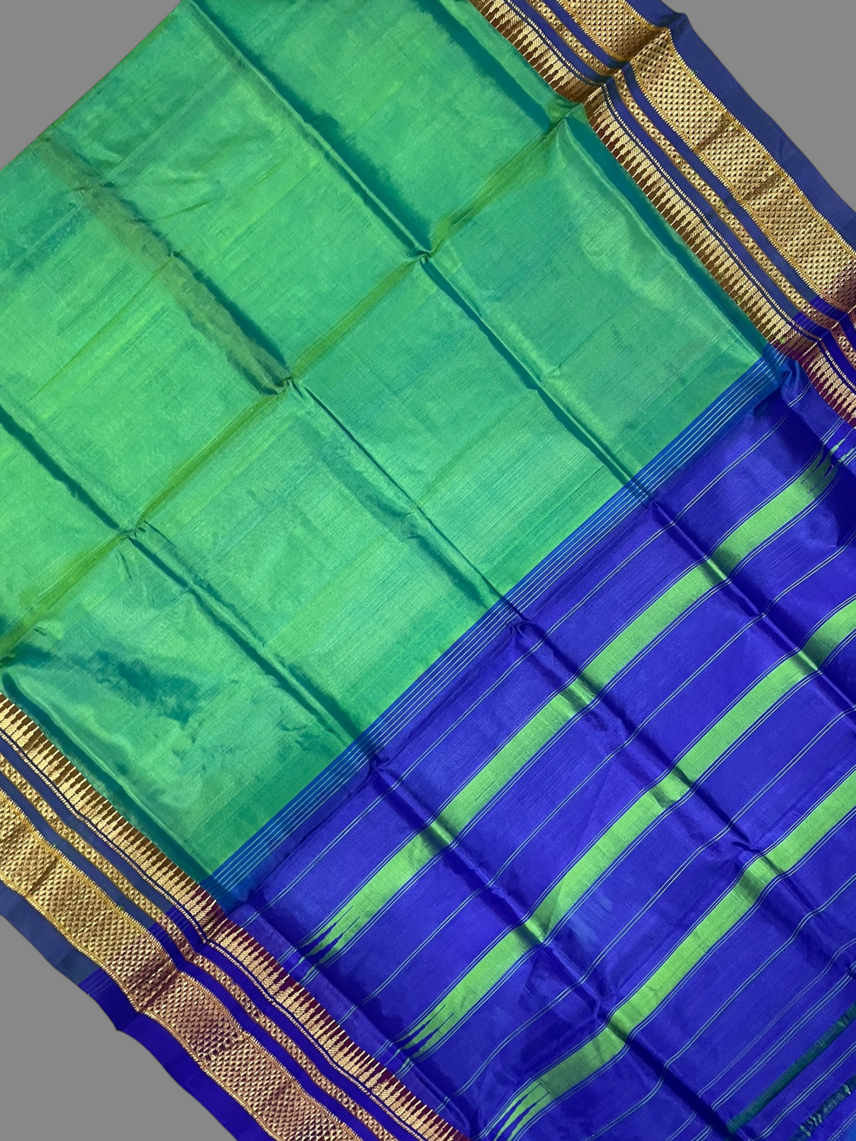 Sea Green Pure Silk Saree | Navratri Exclusive