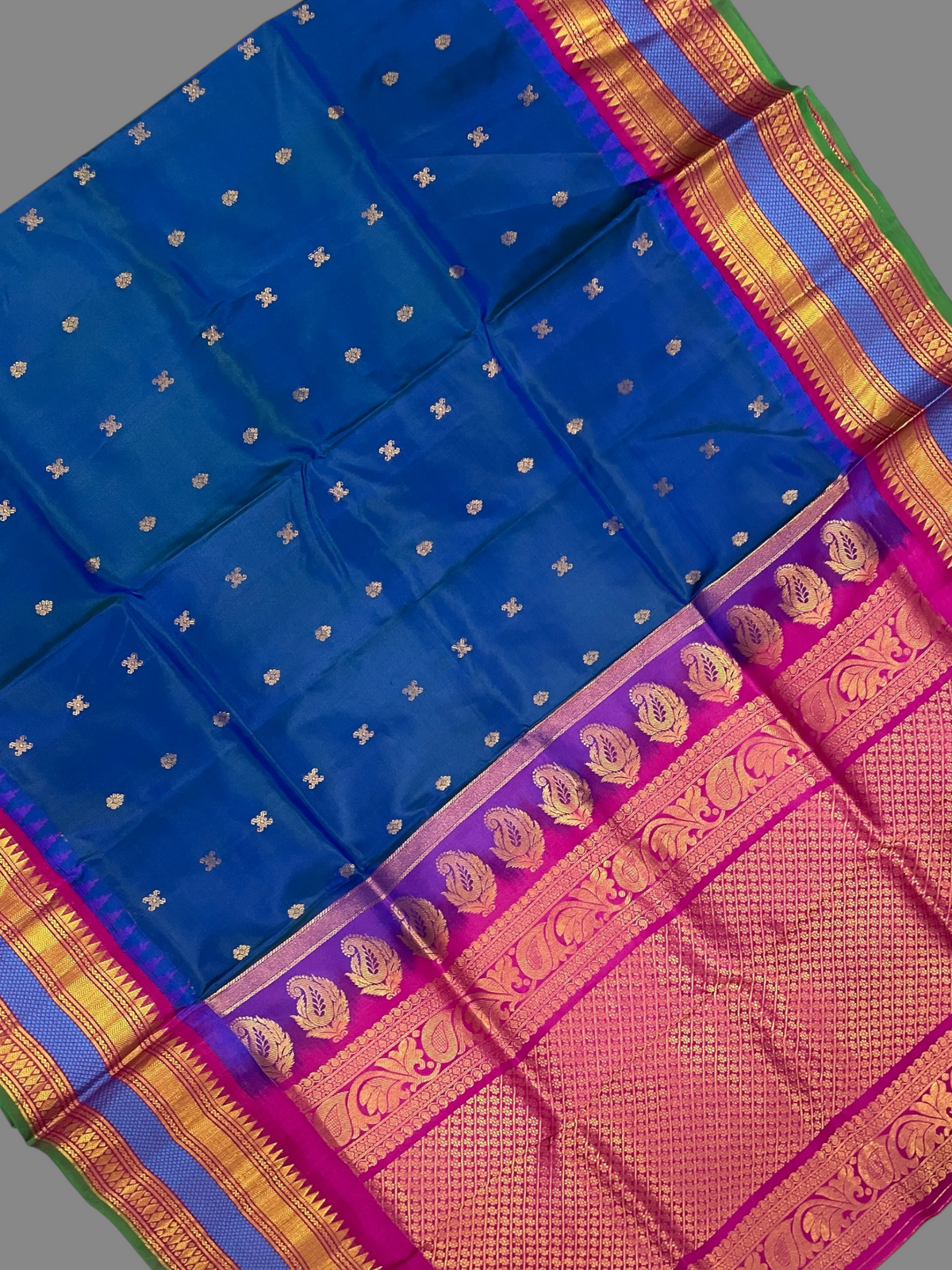Sapphire Blue Pure Silk Saree | Diwali Exclusive