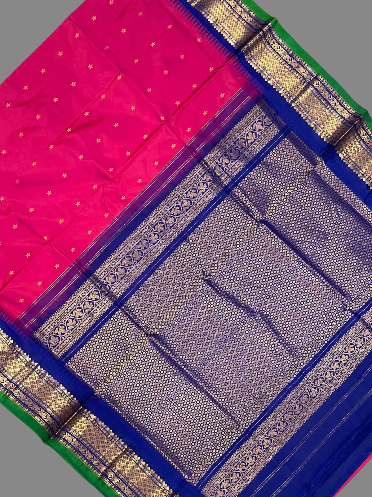Dark Pink Pure Silk Saree | Navratri Exclusive