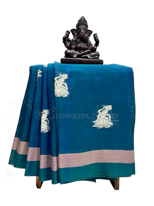 Narayanpet  Ananda Blue Cotton Sarees CS38