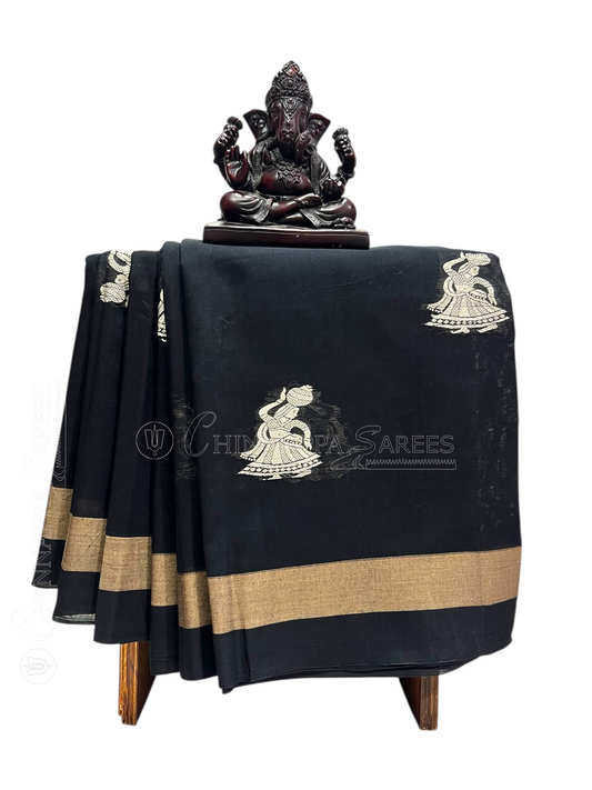 Narayanpet  Black Cotton Sarees CS40