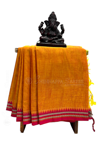 Narayanpet  Orange Cotton Sarees CS35