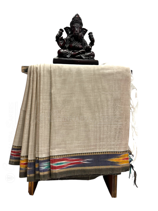 Narayanpet  Half White Cotton Sarees CS5