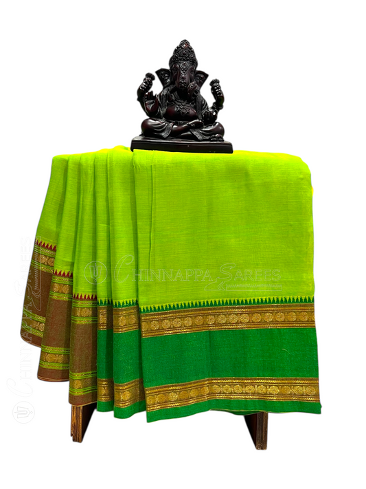 Narayanpet  Neon Green Cotton Sarees CS23