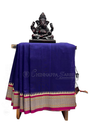 Narayanpet  Navy Blue Cotton Sarees CS17