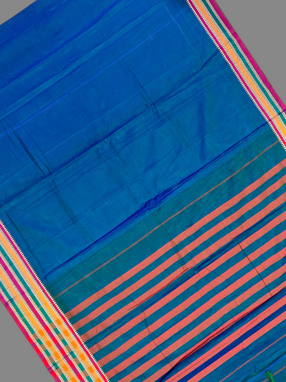 Narayanpet  Ananda Blue Cotton Sarees CS29