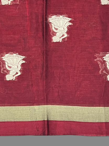 Narayanpet  Red  Brown Cotton Sarees CS41