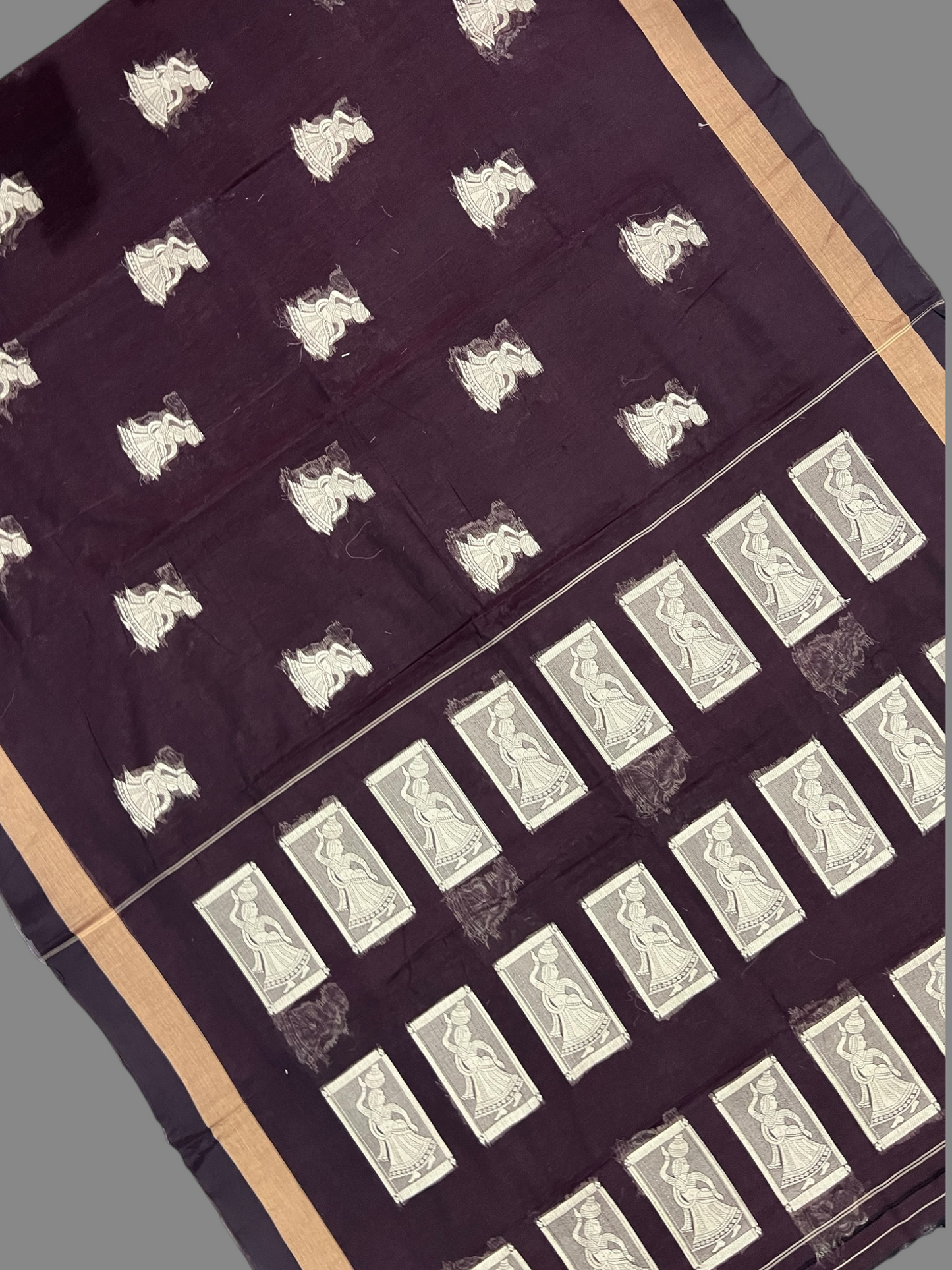 Narayanpet  Dark Brown Cotton Sarees CS37