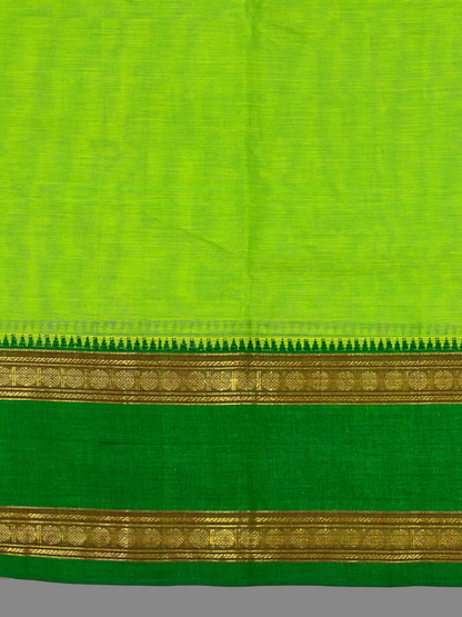 Narayanpet  Neon Green Cotton Sarees CS23
