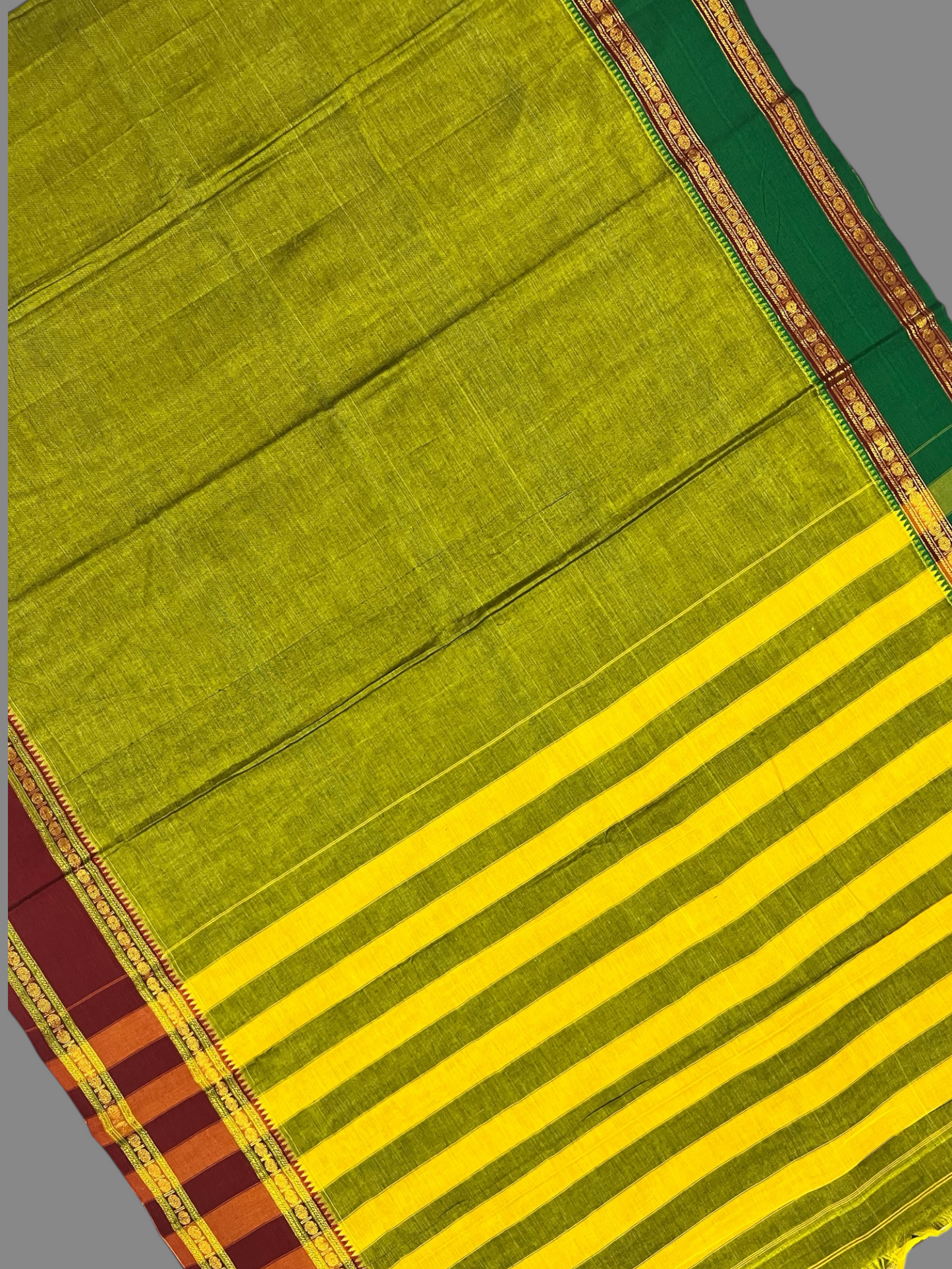 Narayanpet  Mehendi Green Cotton Sarees CS25