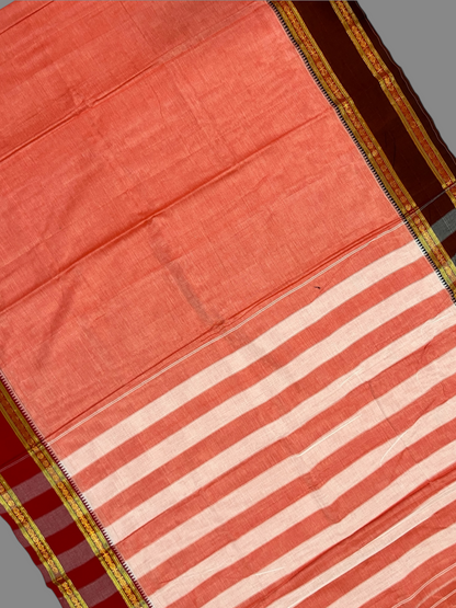 Narayanpet  Peach Cotton Sarees CS19