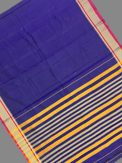 Narayanpet  Navy Blue Cotton Sarees CS17