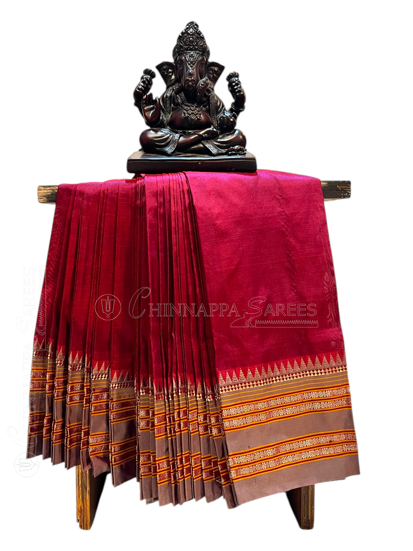 Narayanpet Plain Maroon colour pure Silk Saree