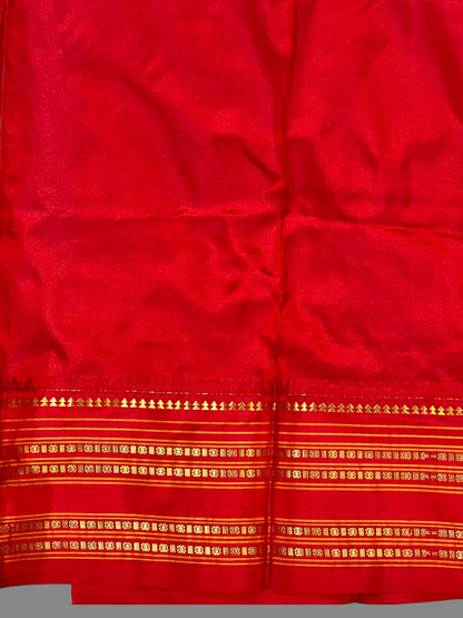 Narayanpet checks Yellow  Pure Silk Saree
