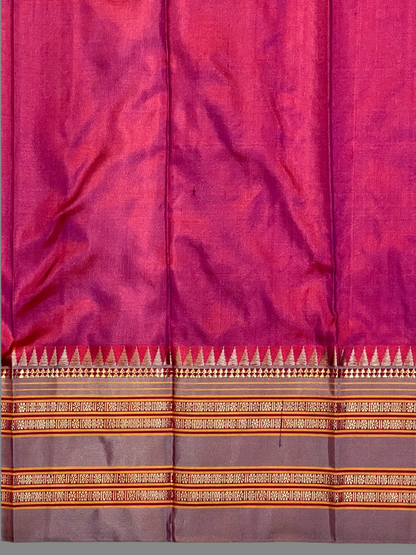 Narayanpet Plain Maroon colour pure Silk Saree