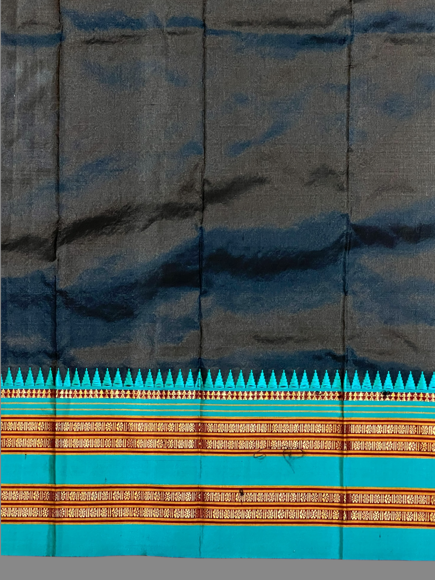 Narayanpet Plain Black pure Silk Saree
