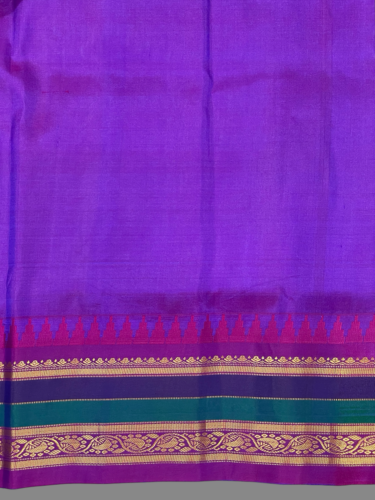 Gap Border Checks Ivory Cream Pure Silk Saree