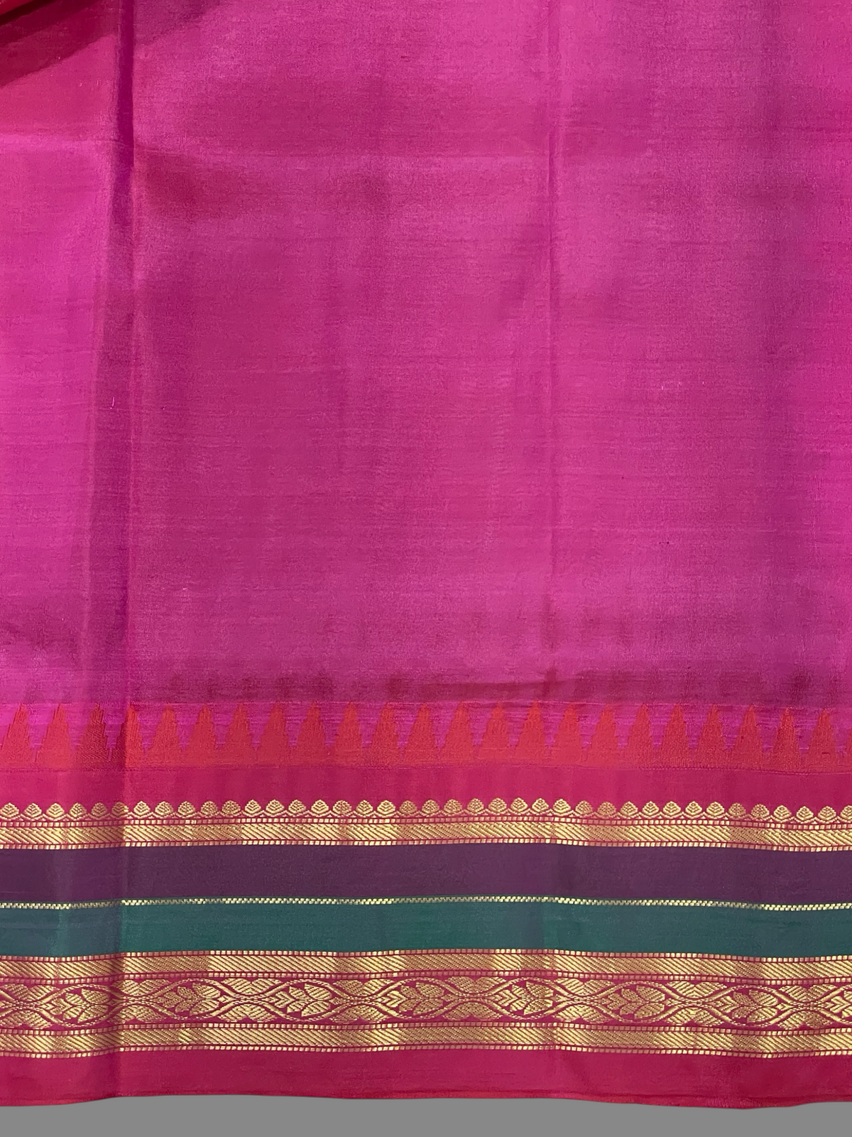 Gap Border Checks Metallic Steel Grey Pure Silk Saree