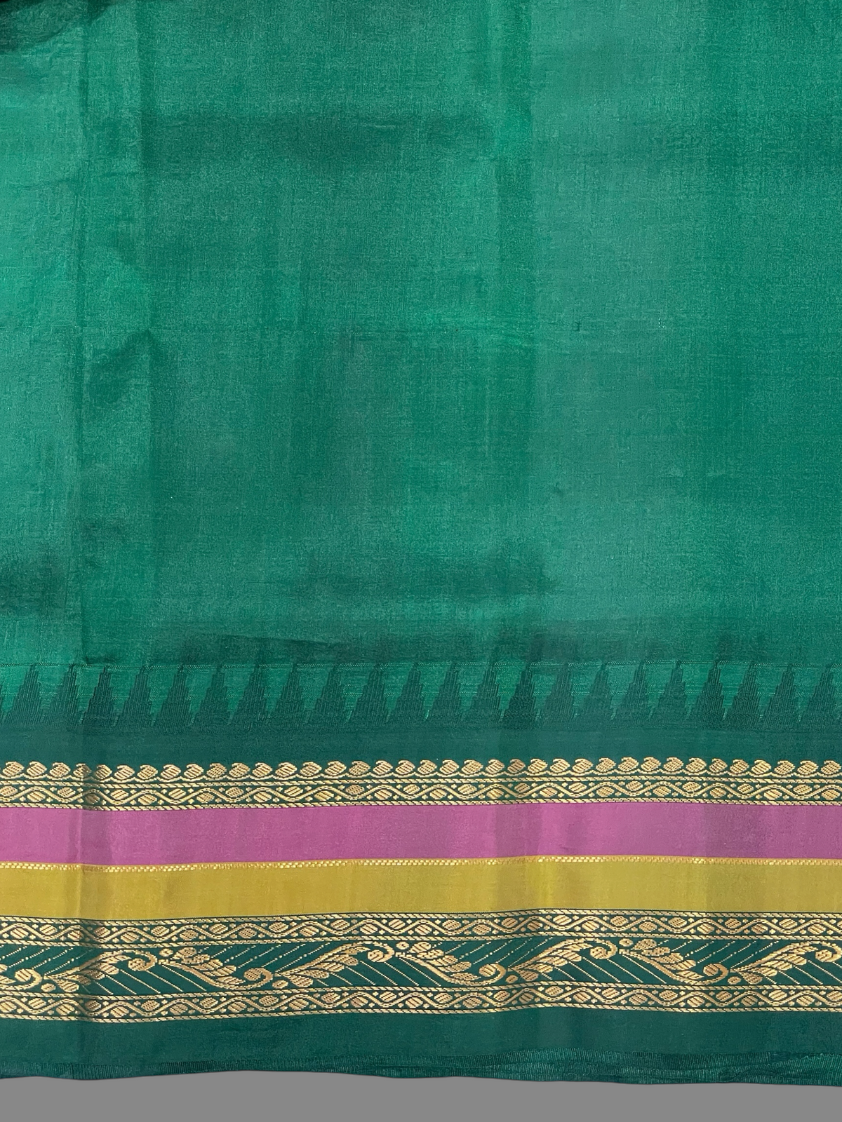 Gap Border Checks Magenta Pink Pure Silk Saree