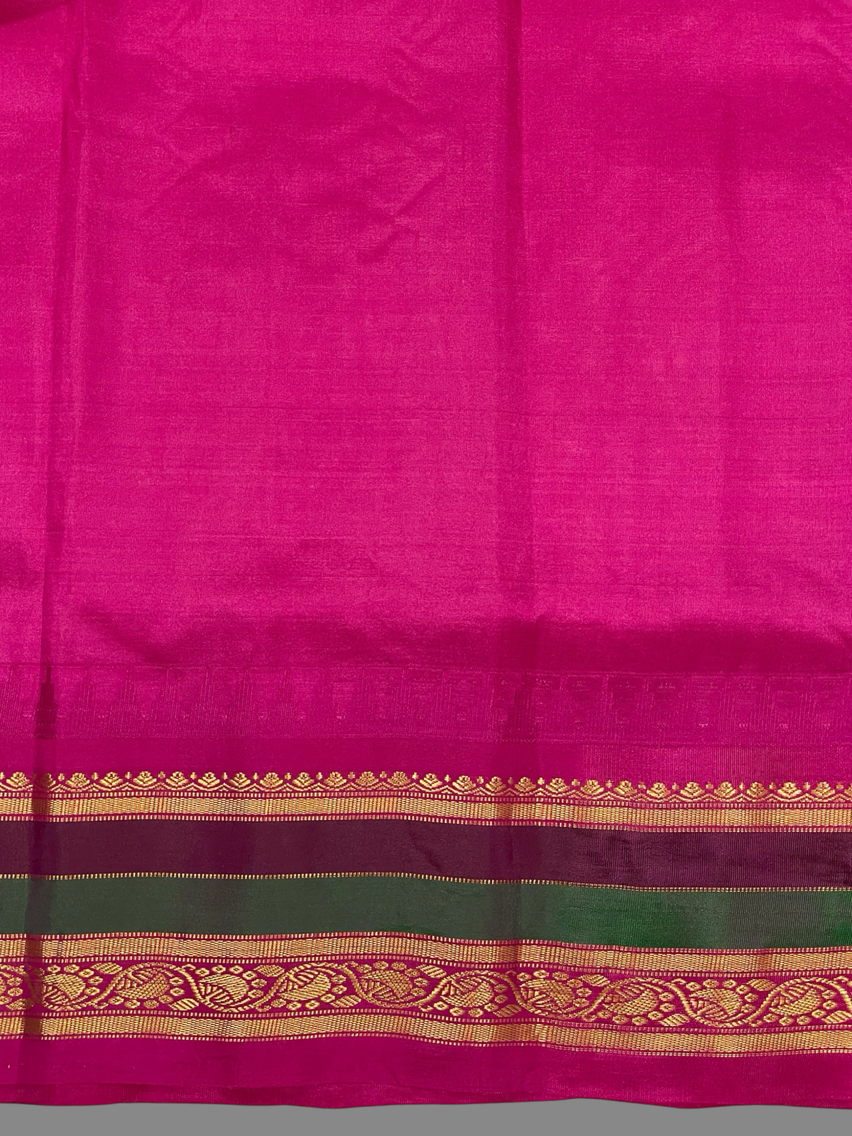 Gap Border Checks Pearl Cream Pure Silk Saree