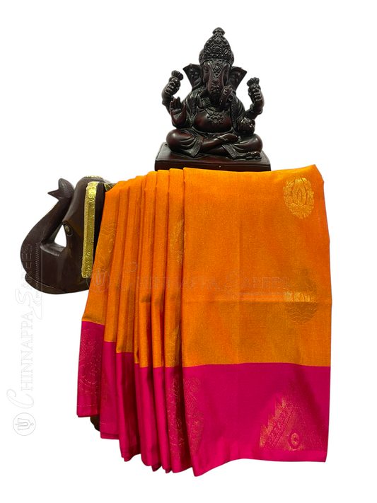 Orange Semi Soft Silk Saree