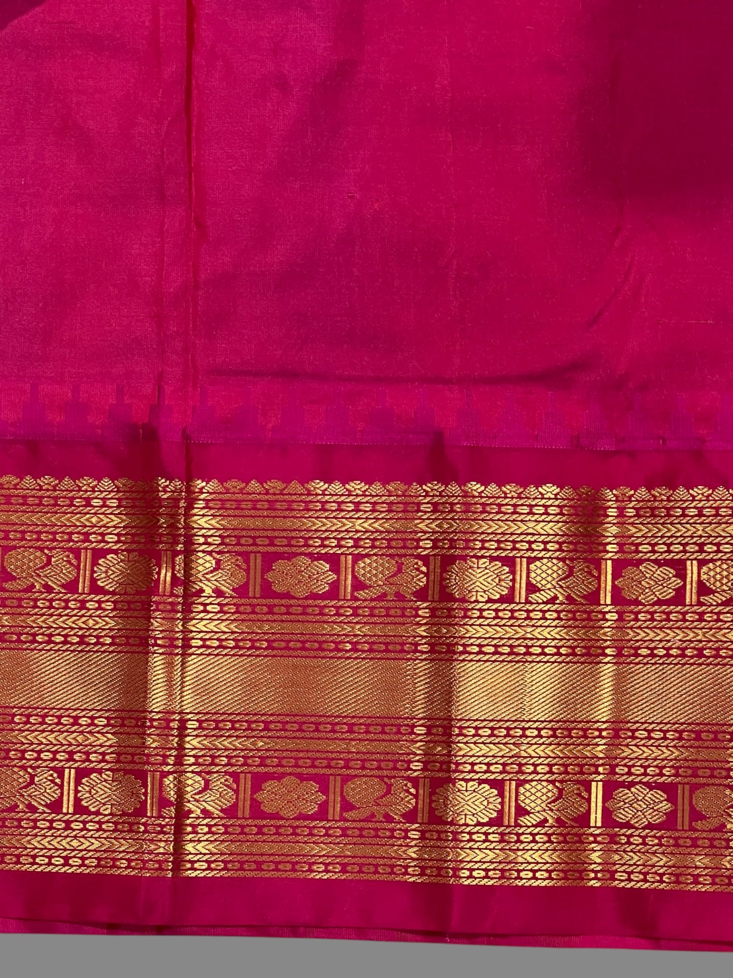 Kanchi Big Border Dark Purple Pure Silk Saree