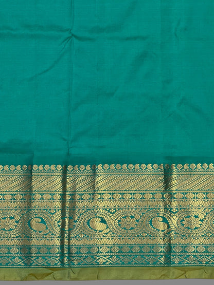 Gadwal Big Border Yellow Pure Silk Sarees