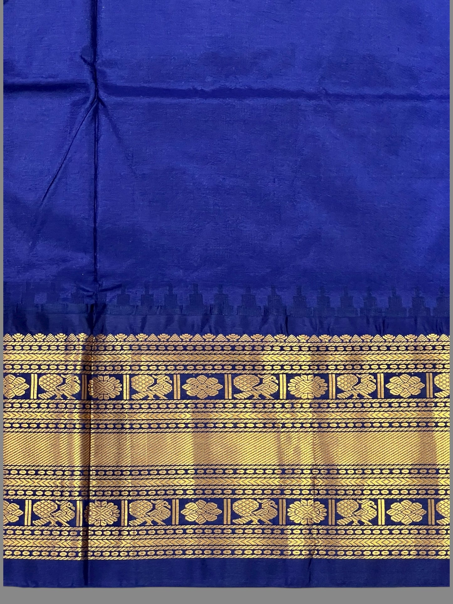 Kanchi Big Border Half White Pure Silk Saree