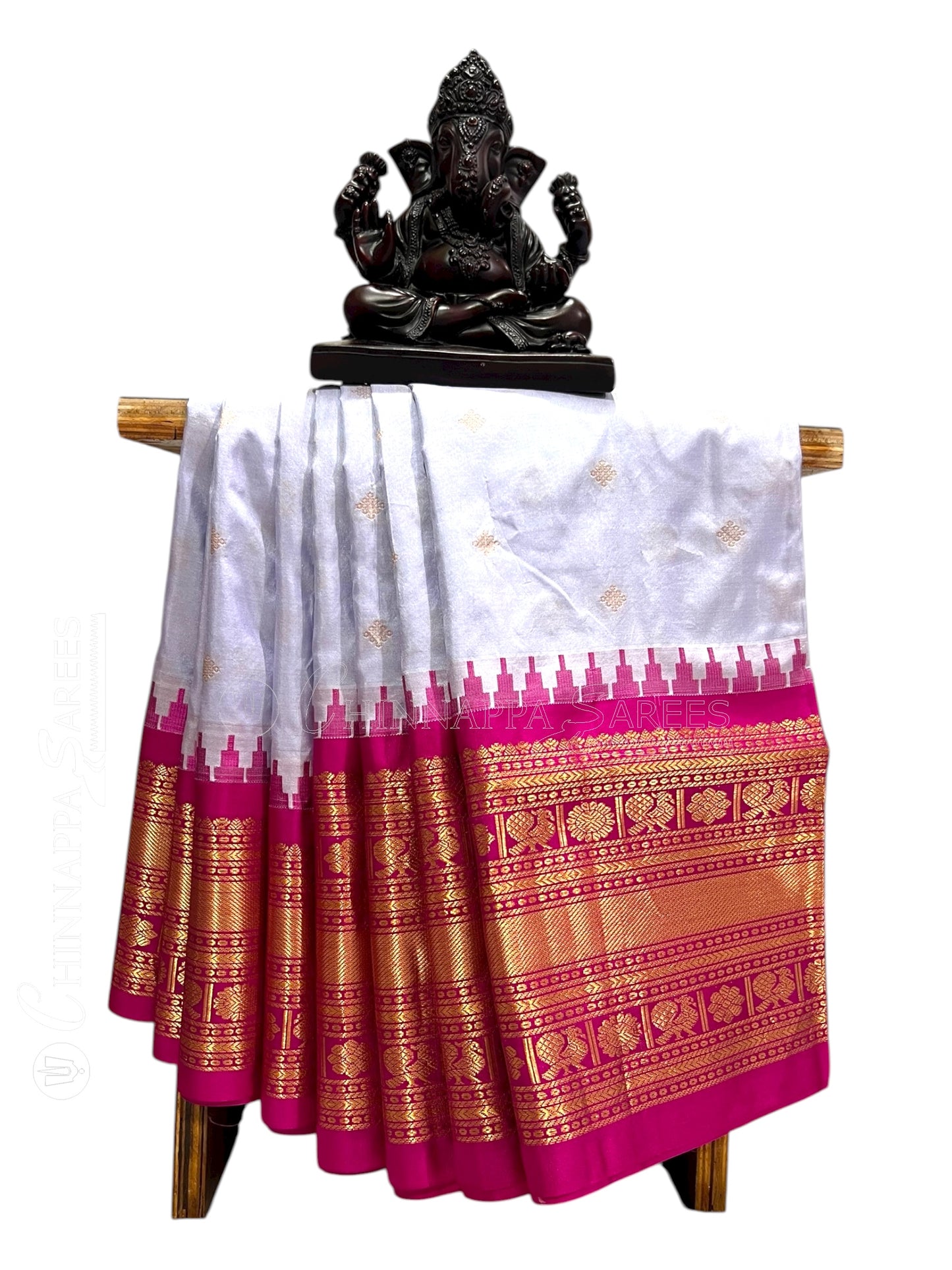 Kanchi Big Border Light Lavender Pure Silk Saree