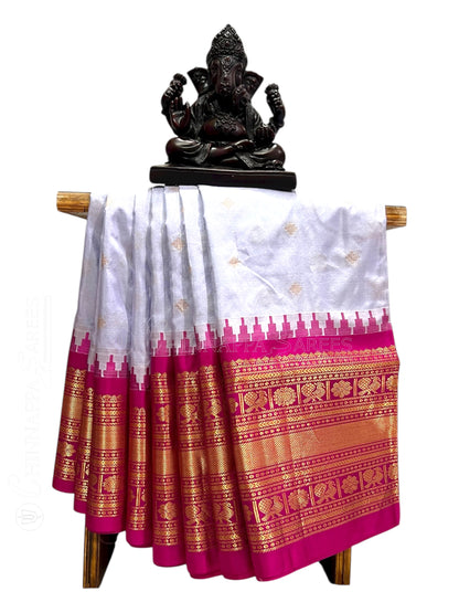 Kanchi Big Border Light Lavender Pure Silk Saree