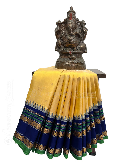 Rudrakshi Light Yellow Pure Silk Saree