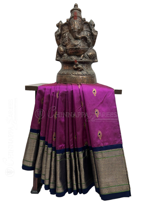 Kala Paithani Light Purple Pure Silk Saree