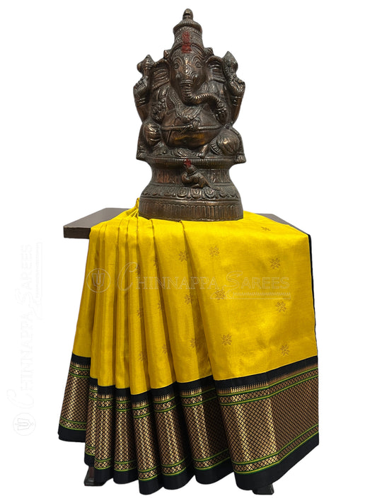 Paithani Dazzle Yellow Pure Silk Sarees